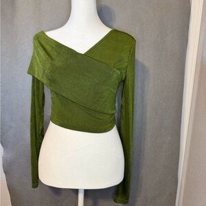 Cider Asymmetrical Olive Green Blouse.  NWT.